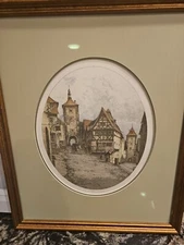 JOSEF EIDENBERGER 1899-1991 ORIGINAL SIGNED ETCHING -  "Rothenberg, Ploentein"