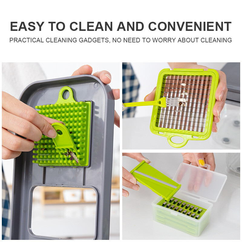 22-In-1 Multifunction Vegetable Fruit Chopper Cutter Manual Food Dicer Slicer