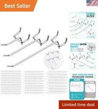 Stainless Steel Pegboard Hooks Set (200 Pieces) - Versatile Lengths 2", 4", 6"