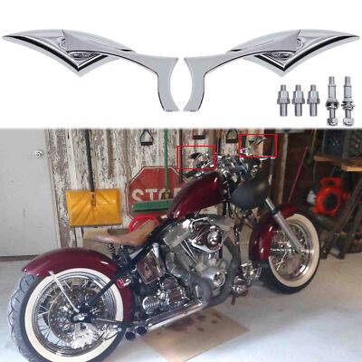 Chrom CNC Motorrad Rückspiegel Spiegel für Harley Dyna Cruiser Bobber Chopper