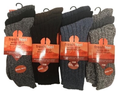 Dicke strapazierfähige geruchsneutrale Herrensocken mit hohem Wollanteil UK 6 11 M520 Set