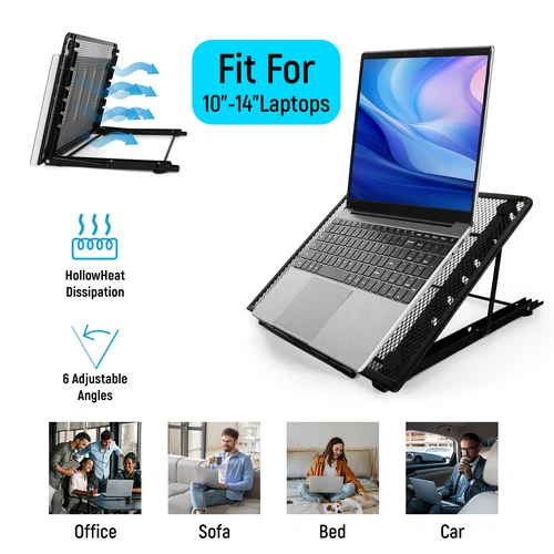 Foldable Laptop Stand Angle Adjustable Tablet Holder Riser Portable Ventilate US - Picture 4 of 6