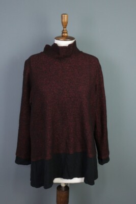 ELEMENTE CLEMENTE Purple High Neck Wool Knit Tunic Sweater Size 2