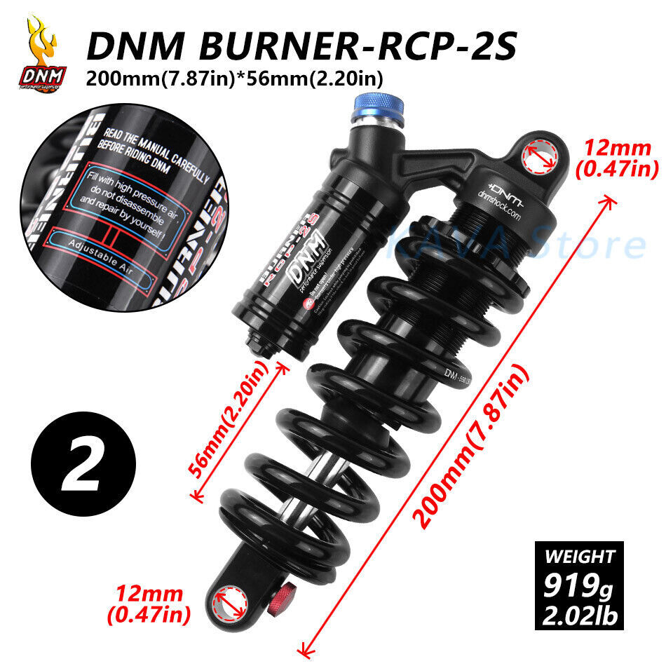 DNM burner rcp-25　200×56(7.87×2.20) DNM BURNER-RCP2S Mountain Downhill Bike Rear Shock 190mm 550