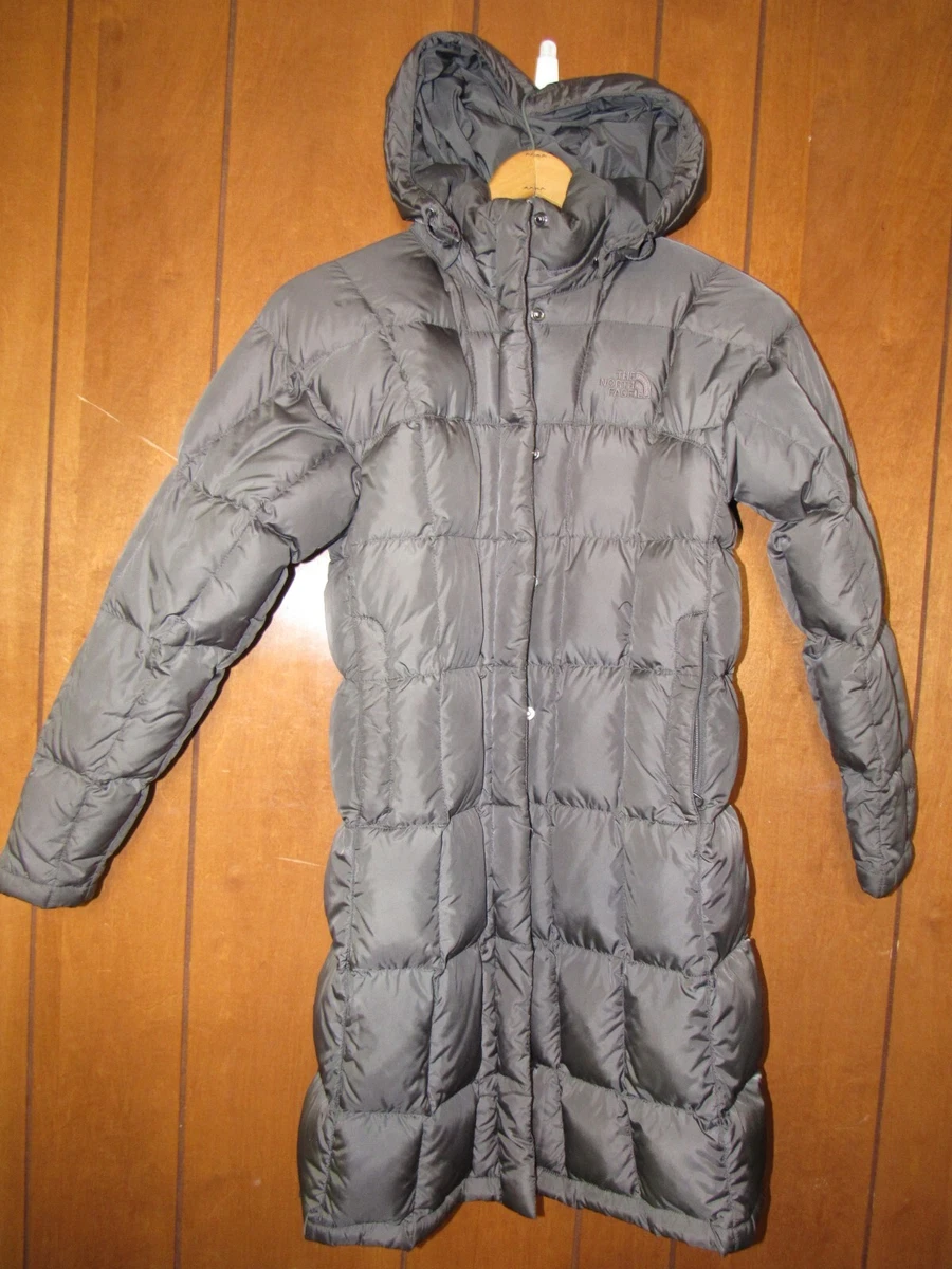 North Face Parka Jacket Womens Small Grey Coat Puffer 600 Down Full Zip Goose