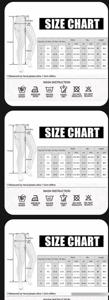 Women Anti-Cellulite Yoga Pants Push Up  Leggings Bum Lift Sport Gym Small - Image 4 of 4