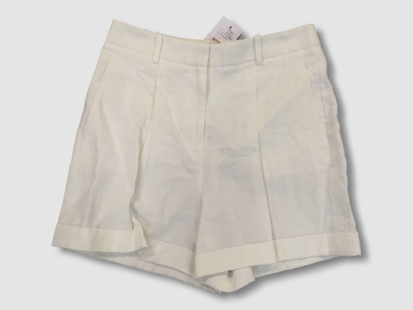 $590 Michael Kors Women's White Linen Stretch Wide-Leg Shorts Size 4