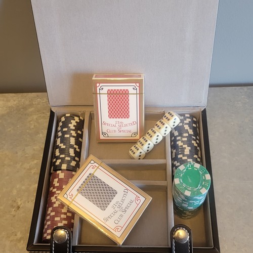 Vallate 100 Chip Poker Set mit Koffer Tequila Herradura Ausgabe selten 5 Würfel 2 Decks - Bild 4 von 5