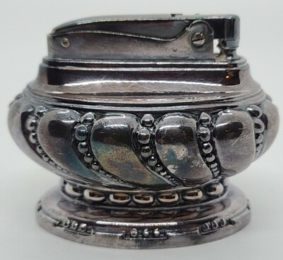 1930's RONSON 'Crown' Victorian Silver Plate Art Deco Cigarette Table  Lighter