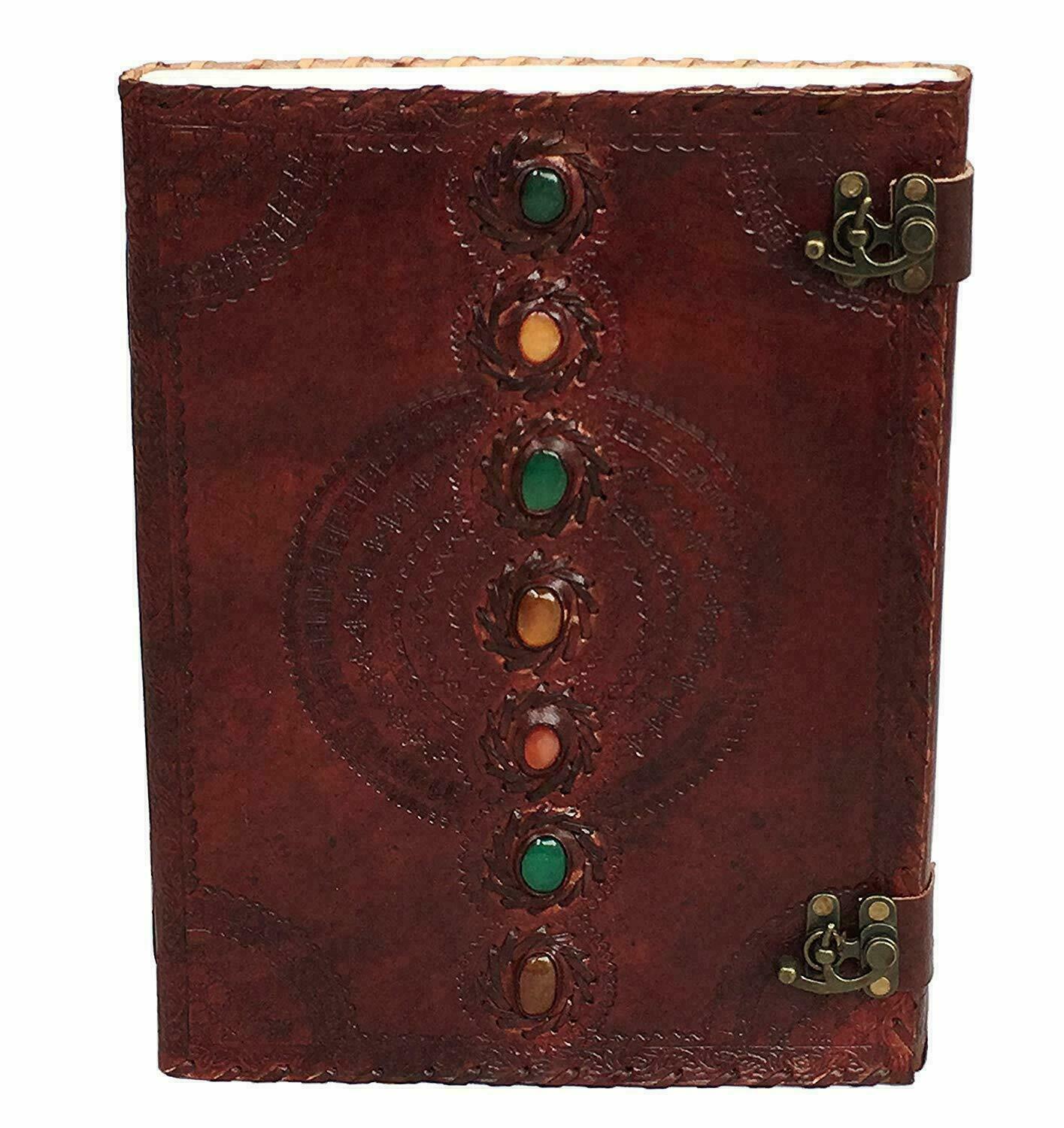 Large Stone Embossed Leather Journal Book Sketchbook Notebook Diary Vintage Gift