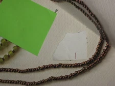 NWT Cookie Lee Jewelry Bronze Love Bead Necklace 60" Long Glass Beads