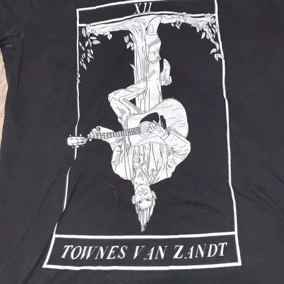 Townes Van Zandt Cotton Black Unisex T-shirt Reprint S-5XL Men Women