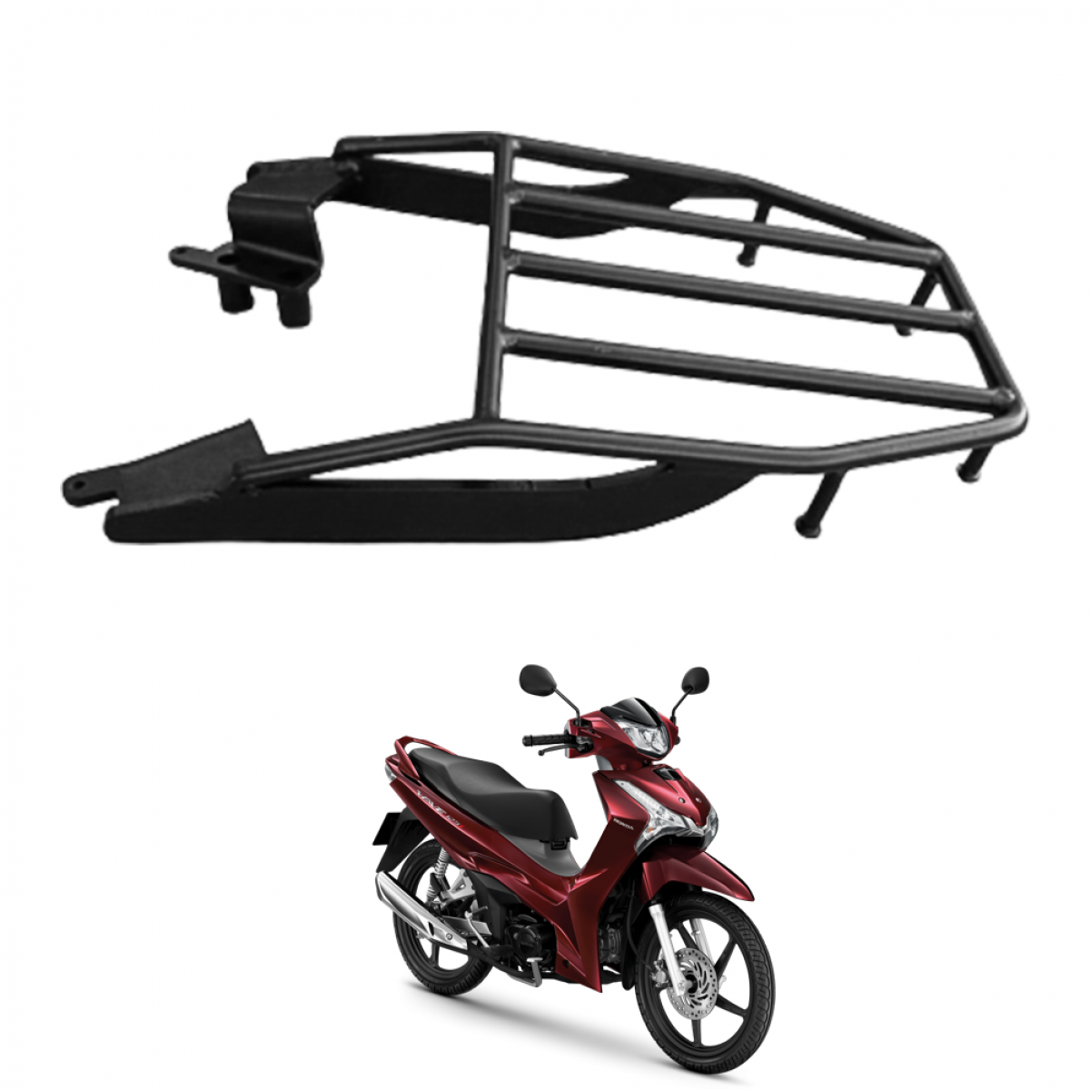 Rear Rack Luggage Carrier Black For Honda Wave 125I LED NEW Bike 