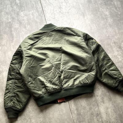 AVIREX✦MA-1 flightjacket bomber カーキ オレンジ Avirex MA1 Top Gun Flight Jacket Khaki Orange Nylon Shell Vintage
