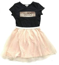 Jessica Simpson Girls Flippy Sequin Tutu Dress Charcoal/Blush Dress Only 