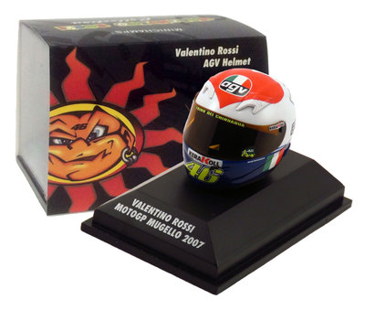 Minichamps CASCO VALENTINO ROSSI-MOTOGP MUGELLO 2007 1/8 SCALA | eBay