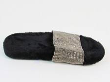 INC International Concepts Feymin Faux Fur Slipper Women's - Black/Slvr - 5 M
