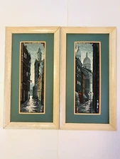 MARJORIE RUTH COLBUS CITYSCAPE PAINTING, VINTAGE 1960s