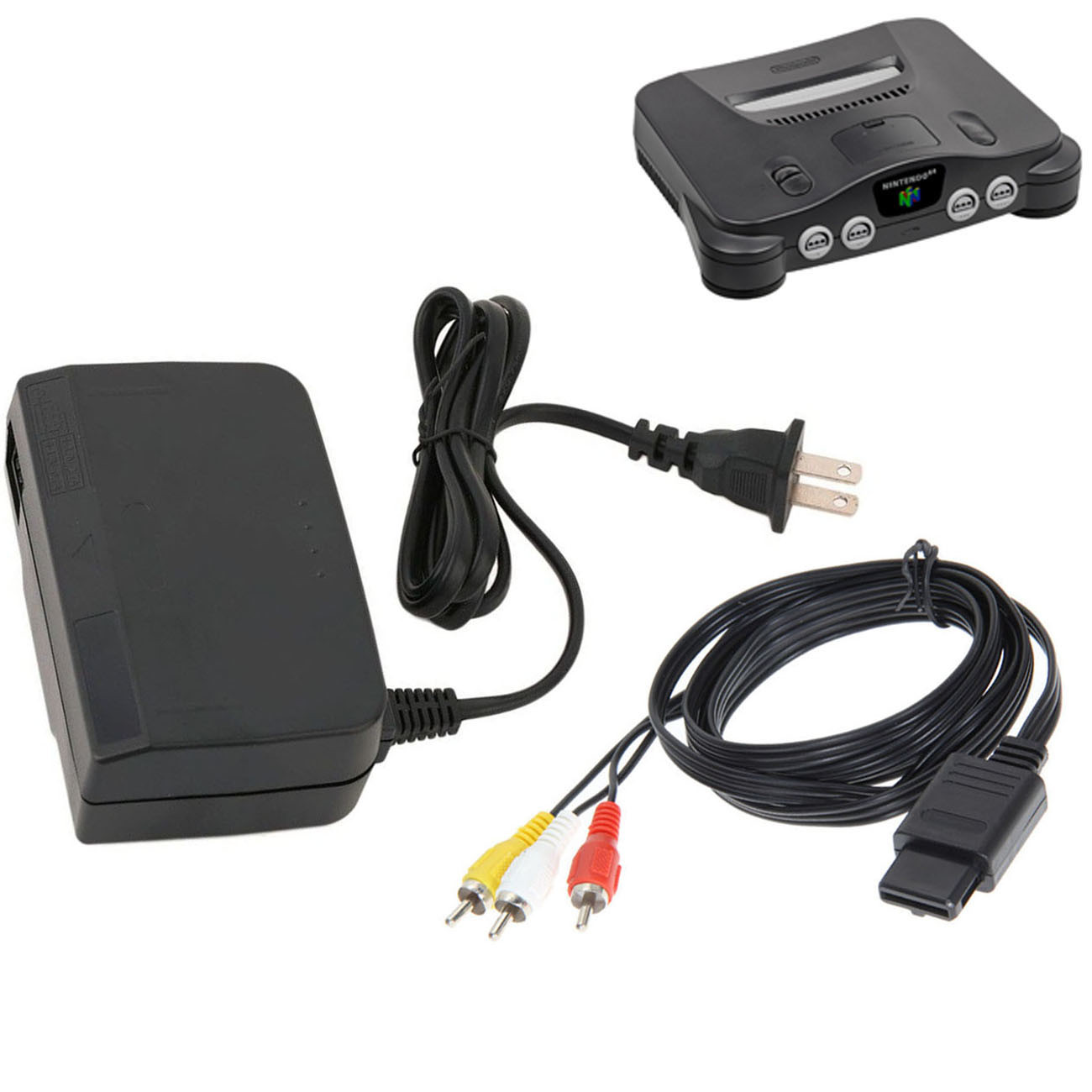 for N64 AC Adapter Power Supply With 6FT AV Cable Cord For N64 Nintendo