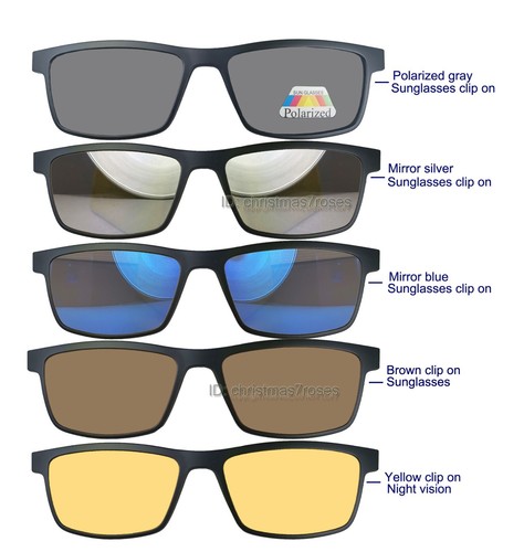 Men Magnetic Sunglasses Metal+TR Light WT 5 in 1 clip on Night vision 53-20-136 - Picture 4 of 7