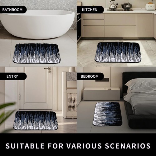 3 Pcs Microfiber Bathroom Rug Shaggy Soft Non-Slip Absorbent Bath Mat Plush Au - Picture 3 of 18
