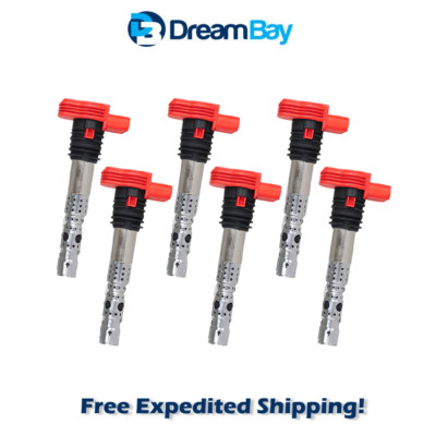 02-06 for AUDI A4/A6, A4, A6 Quattro 3.0L V6, UF483 7805-6553 Ignition Coil 6PCS