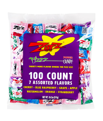 Zotz Fizzy Bulk Candy (Assorted, 100 Units)- Hard Candy Individually Wrapped- As