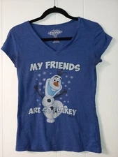 Disney "My Friends Are So Flaky" Junior Blue Women Shirt Size 3/5 S