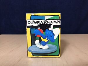 Smurfs 40503 Discus Smurf Olympic Figure Vintage Sports Toy PVC Figurine 80s for sale online