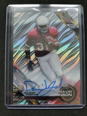 2015 High Tek David Johnson RC Rookie Auto Autographs Cardinals On Card
