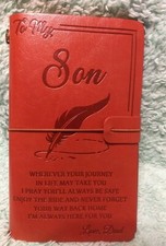 To My Son....Wherever Your Journey...Engraved Leather Journal / Notebook Diary