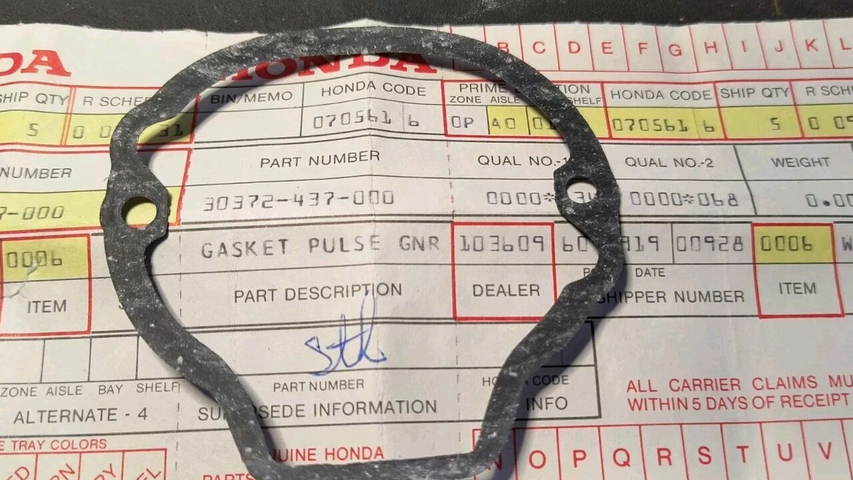 プラス Honda OEM 30372-437-000 **Lot of 3** Pulse Generator Gaskets 1979