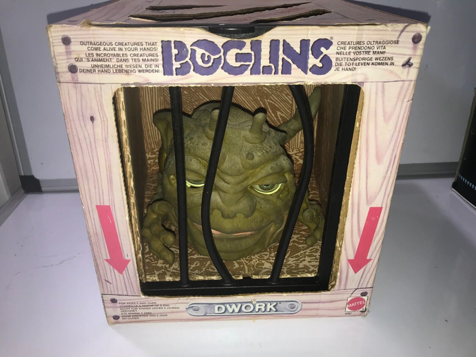 Vintage Original Boglins Dwork Figure 1987 Mattel Creature puppet in Box