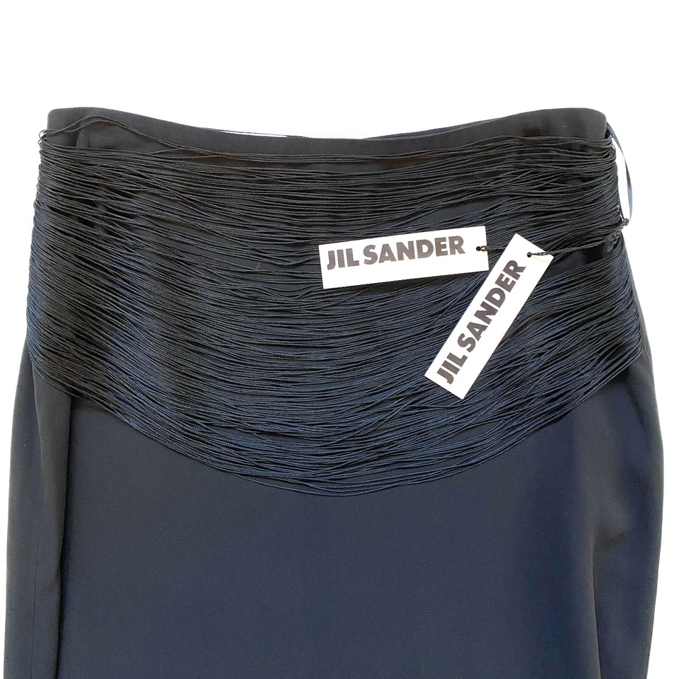NWT Jil Sander '09 RAF Simons Modernist 20s Flapper Fringe Waist SKIRT 38 US 6 - Image 2 of 4