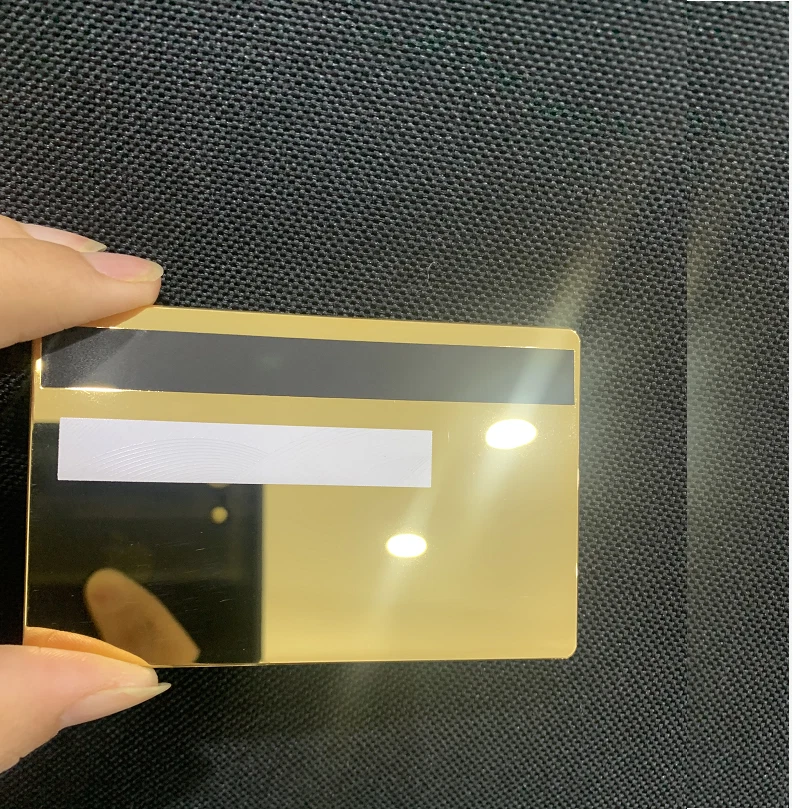 Stainless Steel 24k gold mirror metal blank credit card with Hico Magnetic strip - Image 4 of 4