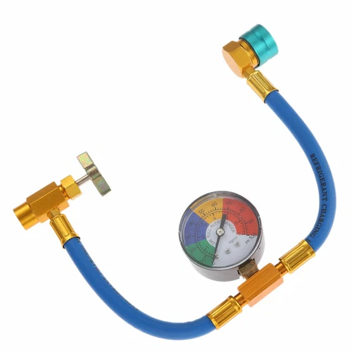1Pack R1234yf 1/2" ACME LH Tubo di Ricarica Refrigerante Autosigillante con Manometro - Foto 3 di 13