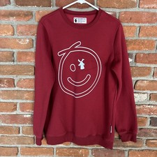 Dutch Bros Red Crew Neck Long Sleeve Sweatshirt Graphic Print Logo Medium