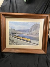 vintage Union Pacific Railroad freight train Print "Containers on the Move"