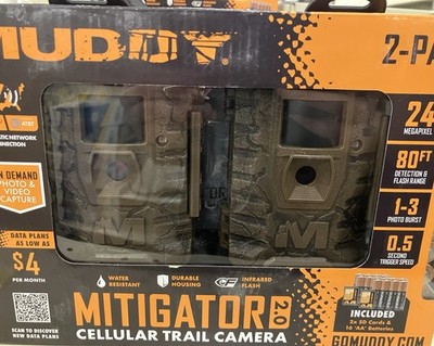Muddy Mitigator 2.0 Cellular Trail Camera 24MP Battery SD Card Combo