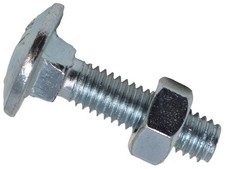 METALMATE Cup Square Hex Carriage Bolt & Nut ZP M6 x 25mm Box 50 MEMCSX0625