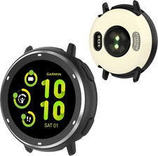 2 in 1 Metal Case for Garmin Vivoactive 5 with TPU Back Cover, Rugged Shockproof