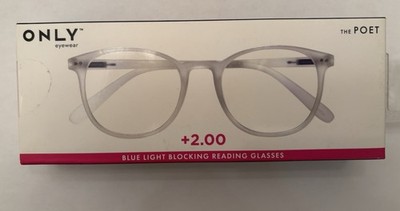 Only Eyewear Blue Light Blocking Reader +2.00 Clear NWT