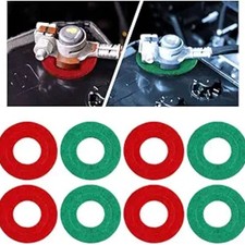 8PCS Car Battery Terminal Anti Corrosion Washers, Fiber Shim -Red Green