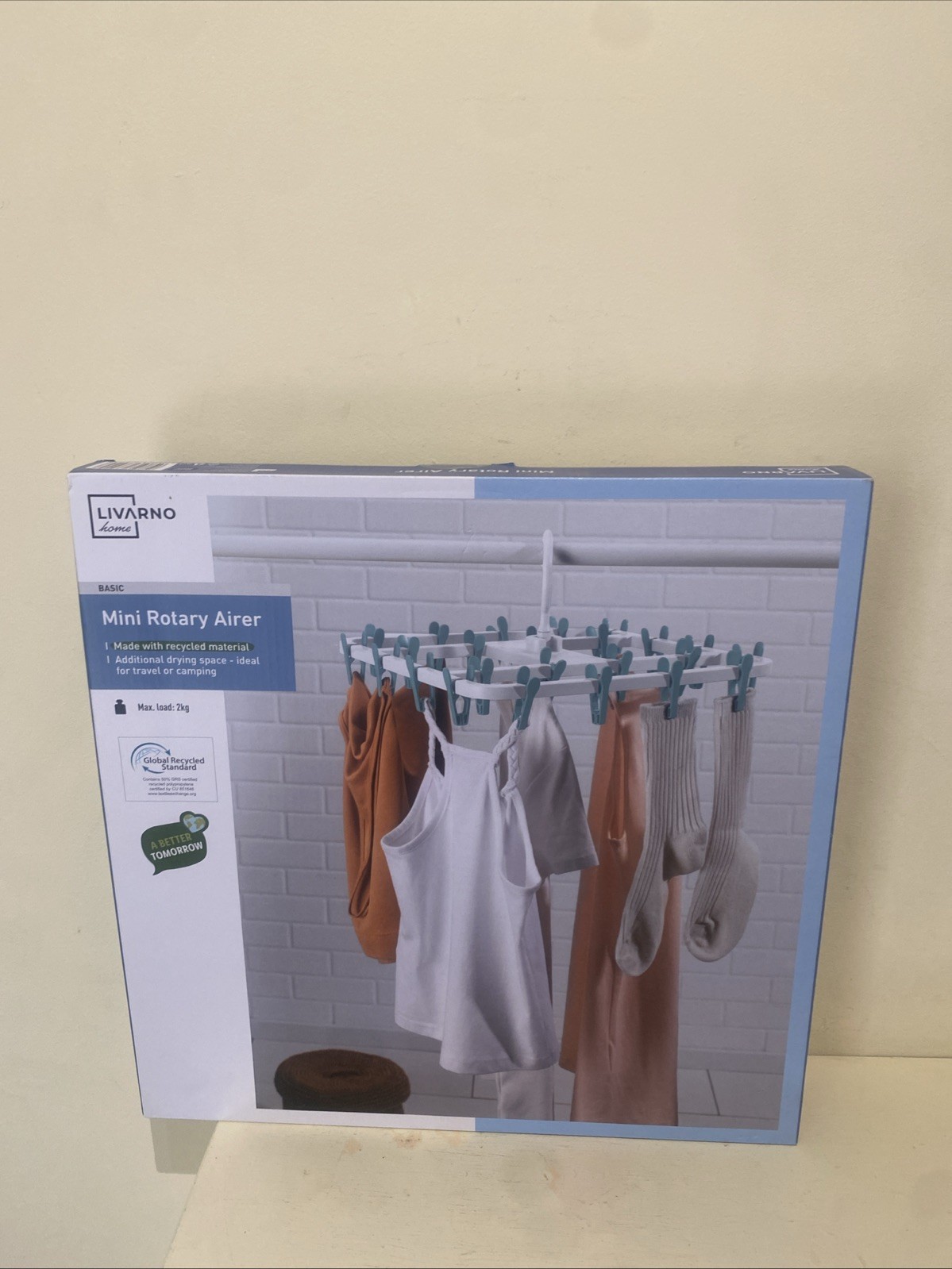 Livarno Home Mini Rotary Airer Max Load 2kg White
