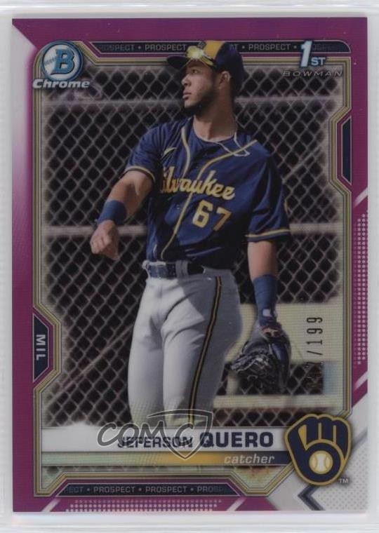 2021 Bowman Chrome Prospects Fuchsia Refractor /199 Jeferson Quero #BCP-181 4z8