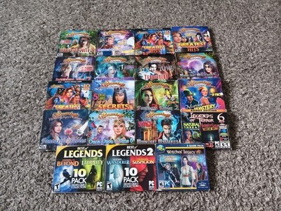 Lot of 19 Amazing Hidden Object  Classic Mystery PC DVD Video Games Bundle
