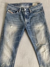 Jeans Diesel Shioner Uomo Blu Anticato Spazzola 30W33L Cotone Made In Italy Ottime Condizioni