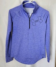 Girls Under Armour Cold Gear YXL Half-Zip Pullover Purple with Black Logo