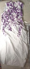 Women's Shein Curve White Dress With Purple Floral Print Size 1XL