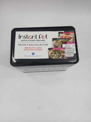 Instant Pot Quick & Easy Recipe Card Collection & Storage Bin Tin